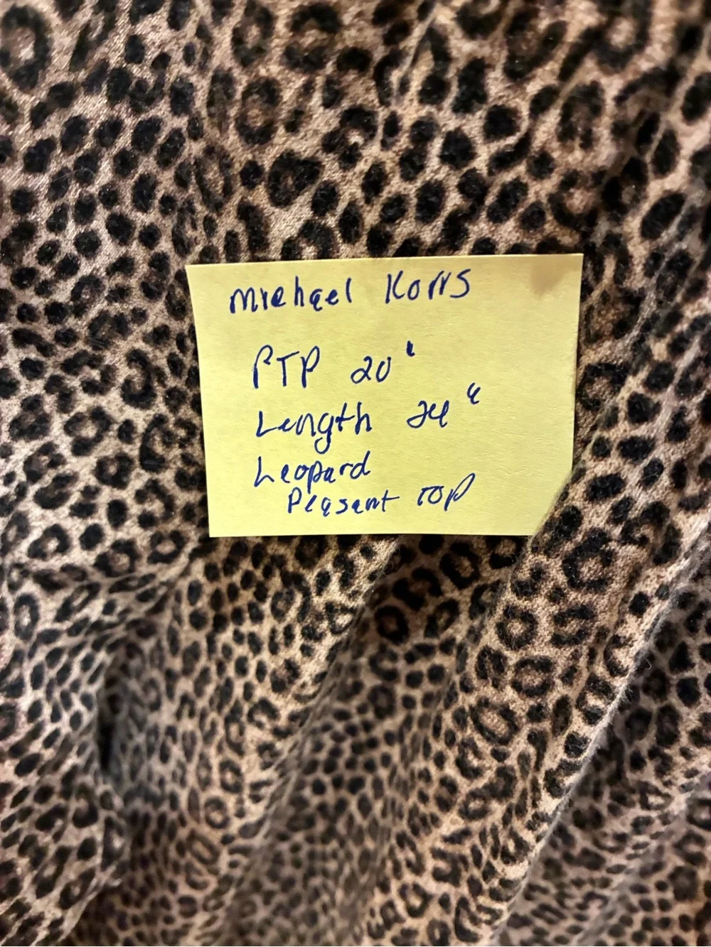 Michael Kors Women's Grey Leopard Print Peasant Blouse